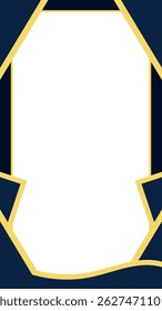 Template Border Twibbon Certificate Blue Gold	