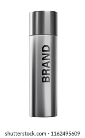 Template a bottle metallic deodorant, mockup design for cosmetics.