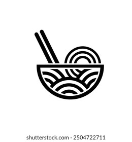 Template Bowl Noodles Vector Logo Illustration. The illustration suitable for any business related to ramen, noodles, fast food restaurant, or any other business related.