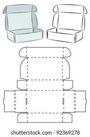 Template of a box (does not need need glue to assemble)