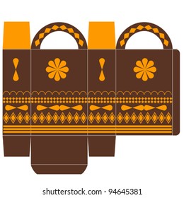 Template for box with ornaments