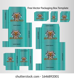 Template Box Packaging Gradation elegant green and can be changed color as you wish for cosmetic, food and beverage business products