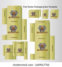 Template Box Packaging Gradation is an elegant yellow color and can be changed color as you wish for cosmetic, food and beverage business products