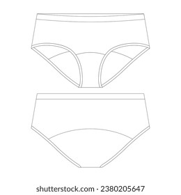 plantilla boyshort bikini ilustración vectorial de la ropa interior diseño plano colección de ropa