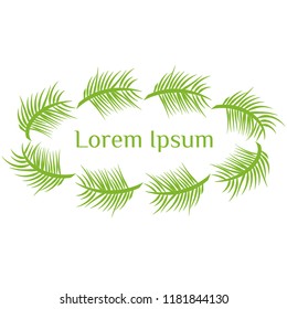 Template with a branch of a green plant