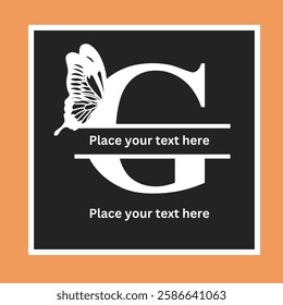 template for brand G with butterfly