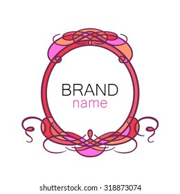 Logo de la marca de plantilla. Marco para un nombre de marca.