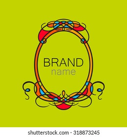Logo de la marca de plantilla. Marco para un nombre de marca.