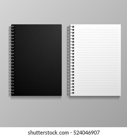 Template  branding and corporate identity realistic spiral notepad blank mockup for design eps 10