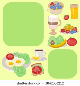 Vorlage für das Frühstücksmenü mit Platz für Text
