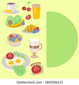 template for breakfast menu with place for text