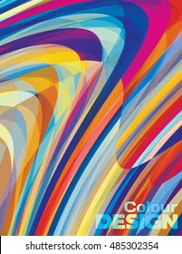 Template of bright colors cover. Color cover. Artistic design background with twirl stripes. Cover. Poster. Cover. Poster. Color cover. Poster. Poster background. Vector graphic pattern. CMYK colors