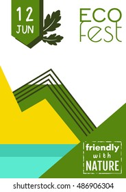 Template of bright eco banner/poster/brouchure/cover. Vector image.