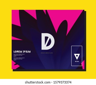 template brochure abstract form blue and pink color 
