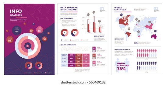 Template for brochure, business, web design  of modern infographic vector elements for web, print, magazine, flyer, brochure, media, marketing and advertisinga. EPS10. 