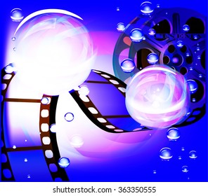 Template for brochure cinema. film, Rainbow, Circle, Bubbles. background for a film. Vector EPS 10