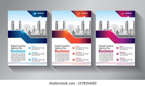 template. Brochure design, cover modern layout, annual report, poster, flyer in A4 with colorful triangles, geometric shapes for tech, science, market with light background