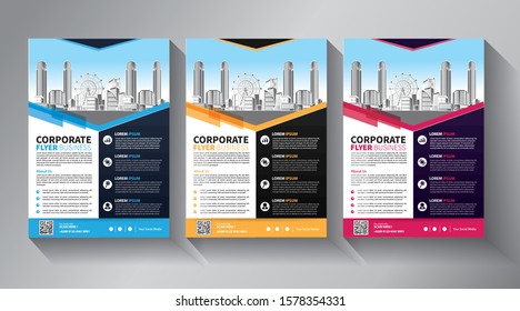 template. Brochure design, cover modern layout, annual report, poster, flyer in A4 with colorful triangles, geometric shapes for tech, science, market with light background