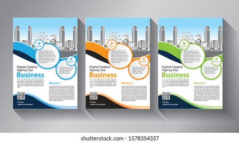 template. Brochure design, cover modern layout, annual report, poster, flyer in A4 with colorful triangles, geometric shapes for tech, science, market with light background