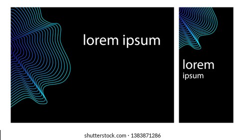 Template brochure design. Simple lines background abstract. Black trendy pattern waves vector.