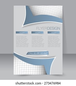 Template for brochure or flyer. Editable A4 poster for business, education, presentation, website, magazine cover. Grey color.