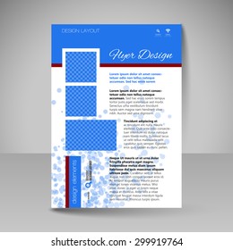 Template for brochure or flyer. Editable site for business, educations, presentations, websites, magazines cover, travel guides.