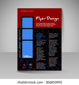 Template for brochure or flyer. Editable site for business, educations, presentations, websites, magazines cover, travel guides.