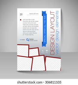 Template for brochure, flyer. Editable site for business, education, presentation, website, magazine cover.