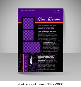 Template for brochure or flyer. Editable site for business, educations, presentations, websites, magazines cover, travel guides.