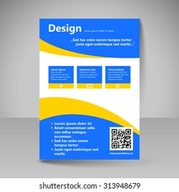 Template for brochure or flyer. Editable site for business, education, presentation, website, magazine cover.