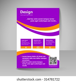 Template for brochure or flyer. Editable site for business, education, presentation, website, magazine cover.