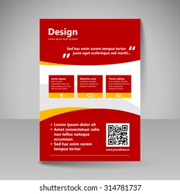 Template for brochure or flyer. Editable site for business, education, presentation, website, magazine cover.