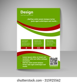 Template for brochure or flyer. Editable site for business, education, presentation, website, magazine cover.