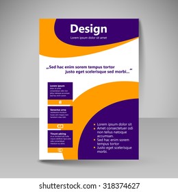 Template for brochure or flyer. Editable site for business, education, presentation, website, magazine cover.