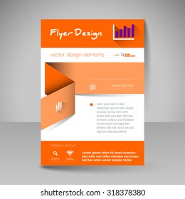 Template for brochure or flyer. Editable site for business, education, presentation, website, magazine cover.