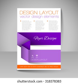 Template for brochure or flyer. Editable site for business, education, presentation, website, magazine cover.