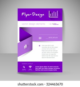 Template for brochure or flyer. Editable site for business, education, presentation, website, magazine cover.