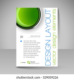 Template for brochure or flyer. Editable site for business, education, presentation, website, magazine cover.