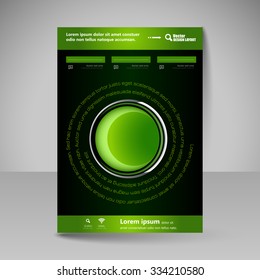 Template for brochure or flyer. Editable site for business, education, presentation, website, magazine cover.