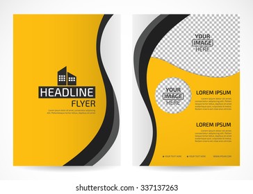 Template for brochure or flyer. Editable site for business, education, presentation, website, magazine cover.