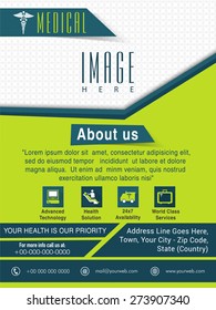 Template, brochure or flyer presentation for Health and Medical concept.