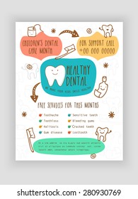 Template, Brochure or Flyer presentation for Healthy Dental concept.