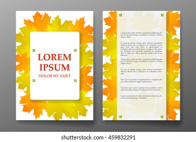 Template brochure with foliage seasons colors. Vector illustration