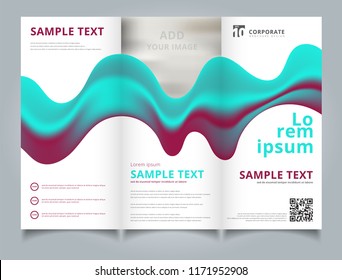 Template brochure layout design abstract 3D blue and pink color liquid composition with smooth gradient shape. You can use for leaflet, flyer, annual report, print. Vector illustration