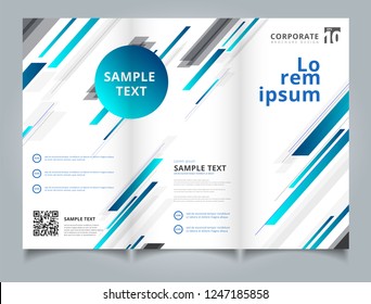 Template brochure layout design abstract technology geometric blue color shiny motion diagonally background. You can use for leaflet, flyer, annual report, print. Vector illustration