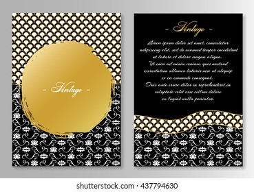 Template for brochure with lotus and fish scale