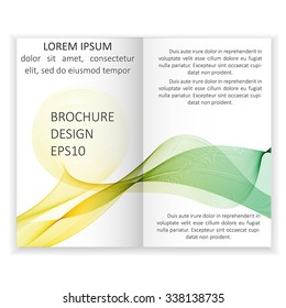Template brochure, poster or flyer design. Vector Abstract waves background.