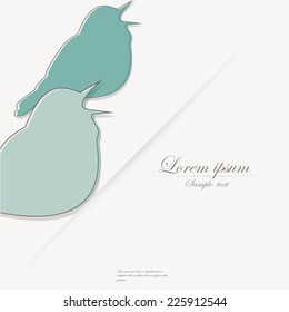 Template of brochure with stylized decorative ornamental twitter bird