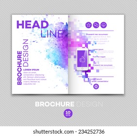 Template for brochure. Vector illustration