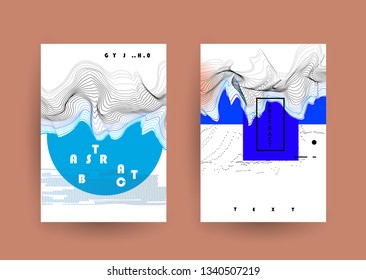 Template brochures, flyers, business presentations. Modern flat line style, layout in A4 size. Trendy abstract background. Geometric science or technology pattern. Graphic design
